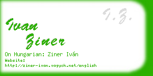 ivan ziner business card